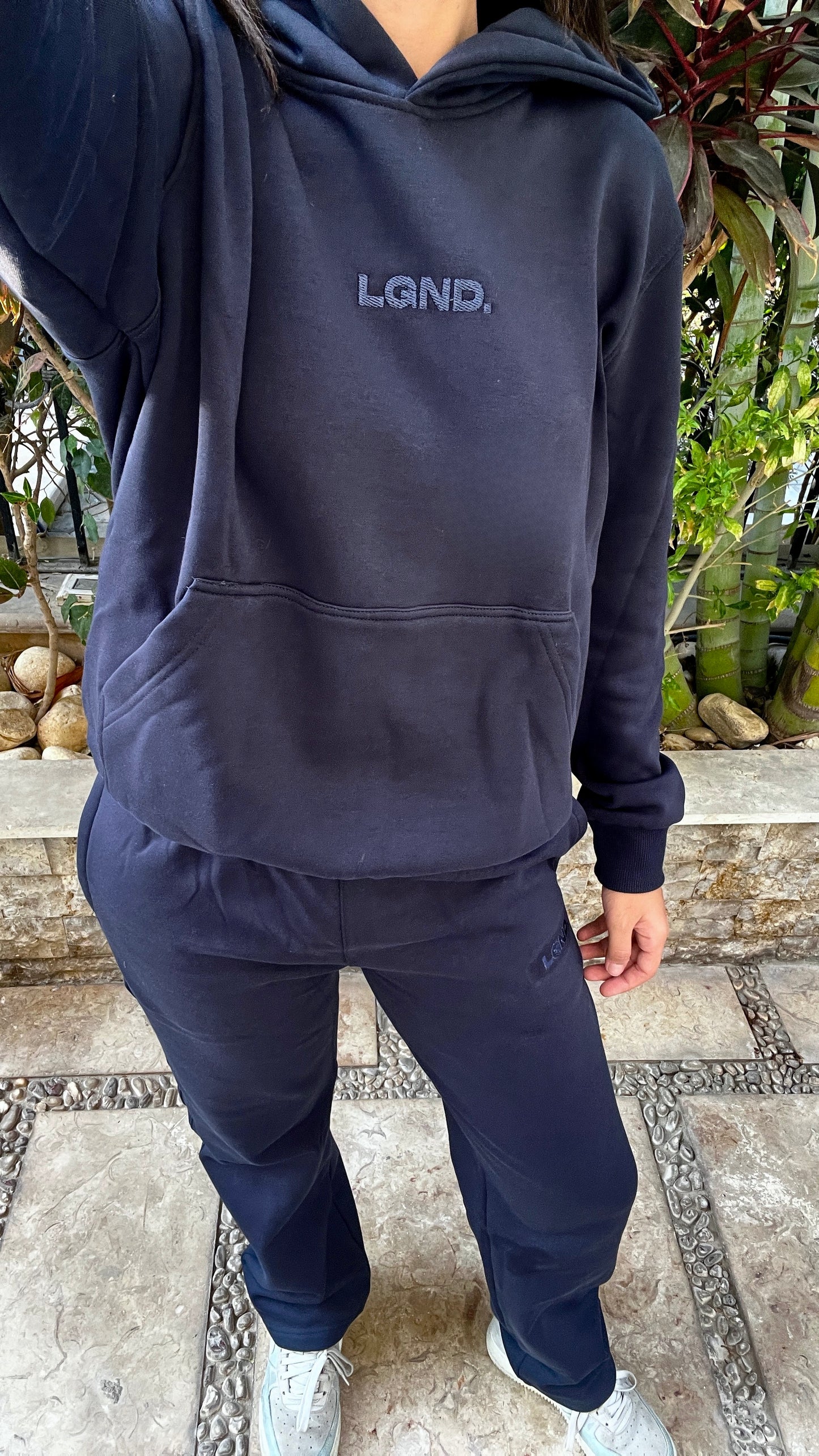 Mini Logo Navy Hoodie